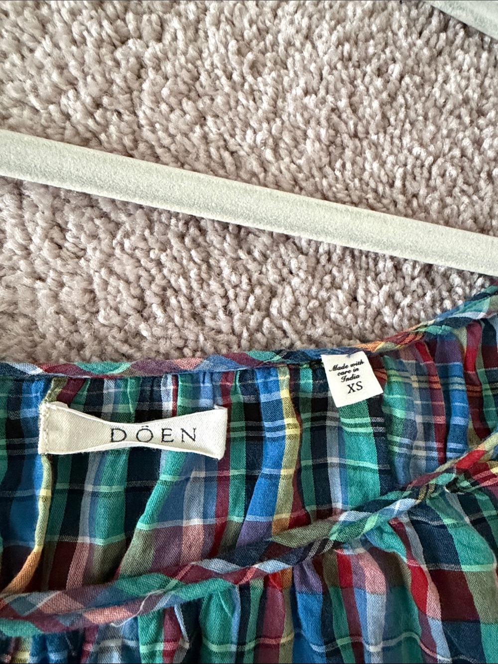 Doen Faye Dress - Alderbrook Plaid Blue Multi size xs - Picture 7 of 9
